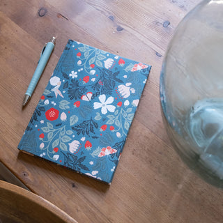 Cuaderno Artesanal Frutillas en Flor