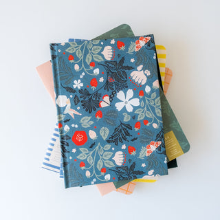 Cuaderno Artesanal Frutillas en Flor