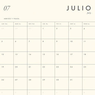 Calendario de Pared 2027 Días en Calma