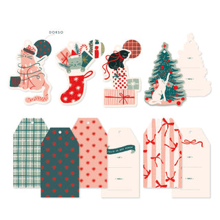Etiquetas colgantes troqueladas Cozy Navidad