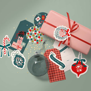 Etiquetas colgantes troqueladas Navidad Mix